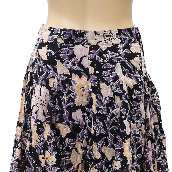 Free People End Of The Island Godet Mini Skirt Floral Printed Pull-on XS 255250 - Picture 7 of 8